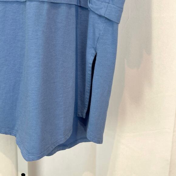 J. JILL PureJill PJ Boat Neck Top Short Sleeve Asymmetric Hem Blue Size L - Picture 6 of 10